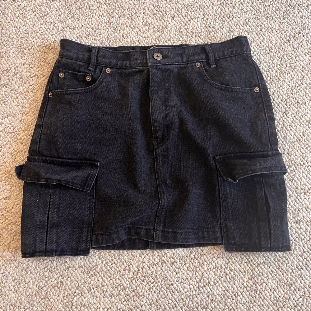 Frankie Shop Charcoal Denim Skirt